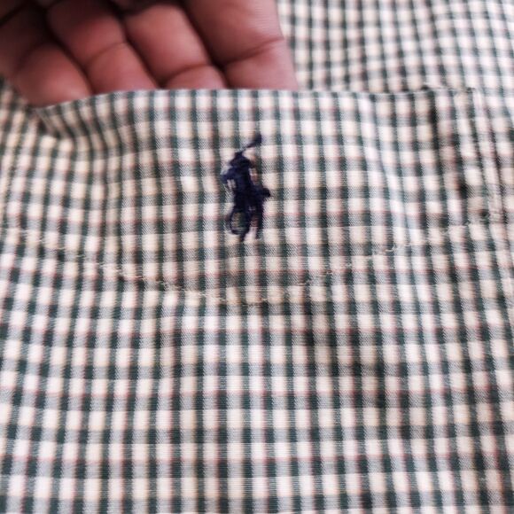 Polo Ralph Lauren McMeel Green Plaid Button Front XXL Shirt 100% Cotton Casual - Picture 5 of 14
